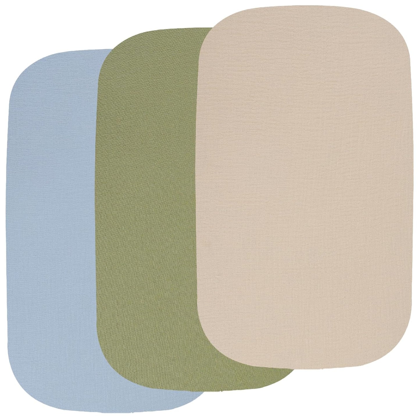 Onacosht Muslin Bassinet Sheets 3 Pack, 100% Cotton Baby Fitted Sheet 33" x 19" Compatible with Mika Micky, KoolaBaby (3 in 1), BabyBond, HARPPA and RICUTON Bedside Bassinet, Green, Floral and Cactus