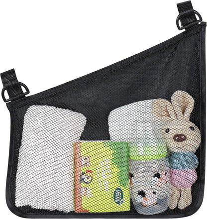 Accmor Universal Stroller Organizer, Side Sling Stroller Organizer, Mesh Cargo Net Stroller Storage Caddy Accessories, Stroller Bag Accessories Fits for Uppababy, Nuna, Baby Jogger, Doona Strollers