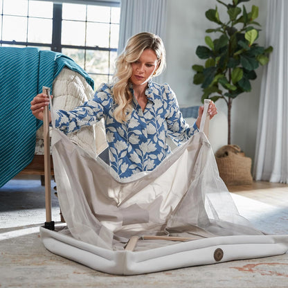 Maxi-Cosi Calao Travel Playard, Infant Bassinet, Toddler Playpen, Portable, Lightweight, Foldable, Easy Setup, with Carry Bag, Breathable Mesh, Truffle