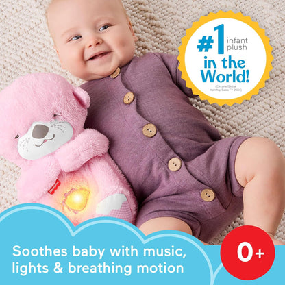 Fisher-Price Baby Toy Soothe ‘n Snuggle Purple Monkey Plush Portable Sound Machine with Breathing Motion & Lights for Newborns Ages 0+ Months