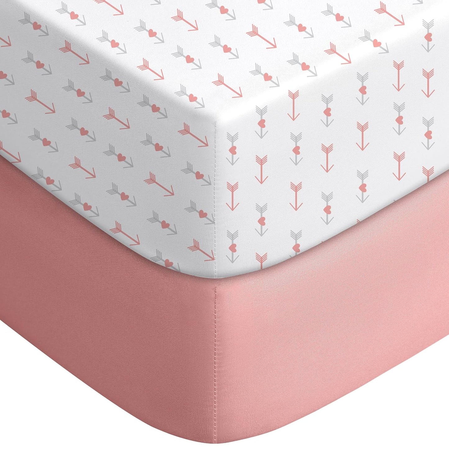 Yoofoss Pack and Play Sheets Fitted, Mini Crib Sheets 2-Pack for Pack N Play Mattress, Stretchy Playard Sheet, Soft and Breathable Green+Giraff
