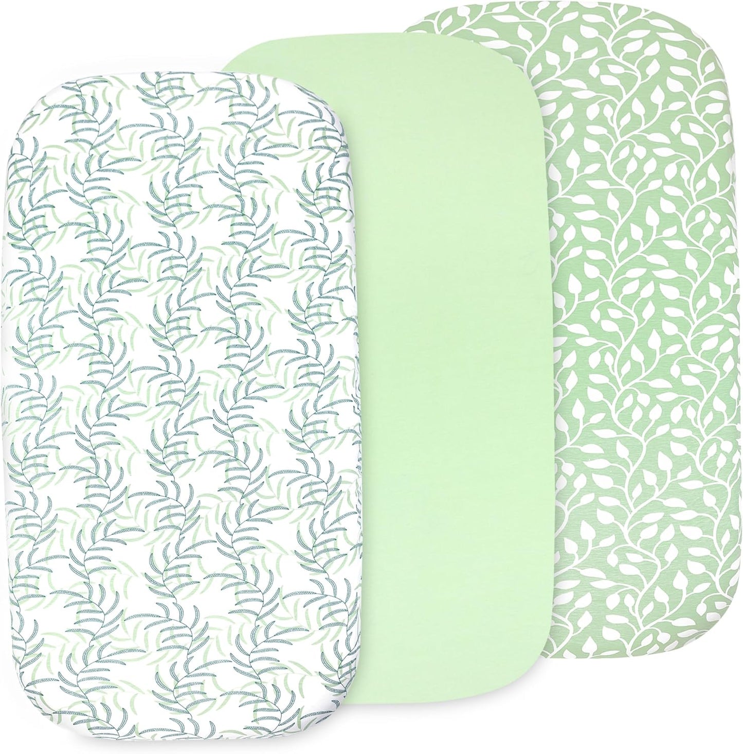 3-Pack Bedside Sleeper Bassinet Sheets | GOTS Certified Organic 100% Muslin Cotton | Ultra Soft & Breathable | 33×20×4” Fitted Sheets | Universal Fit 29–33” x 17–21” Pads