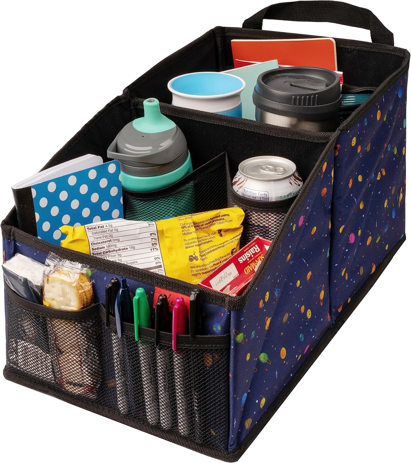 Lusso Gear Car Seat Organizer for Front or Backseat - Great for Adults & Kids, Features 9 Storage Compartments for Toys, Magazines, Tissues, Maps, Books, Documents, Games & More (Floral)