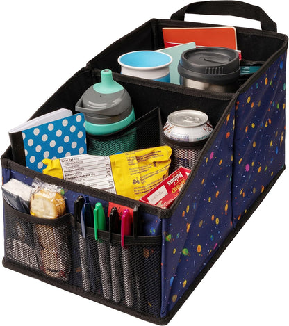 Lusso Gear Car Seat Organizer for Front or Backseat - Great for Adults & Kids, Features 9 Storage Compartments for Toys, Magazines, Tissues, Maps, Books, Documents, Games & More (Floral)
