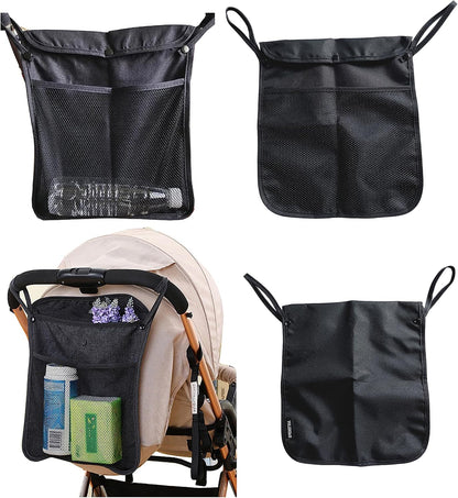 Baby Stroller Organizer,Black,Umbrella stroller organizer,Extra pockets to store snacks/wipes items,Holds water bottles, toddler sweat shirt etc (Black)