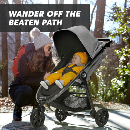 Baby Jogger City Mini GT3 All Terrain Baby Stroller with Forever Air Rubber Tires, All Wheel Suspension, Lightweight Stroller with Magnetic Buckle, No-Rethread Harness, and Foot Brake, Frosted Ivory