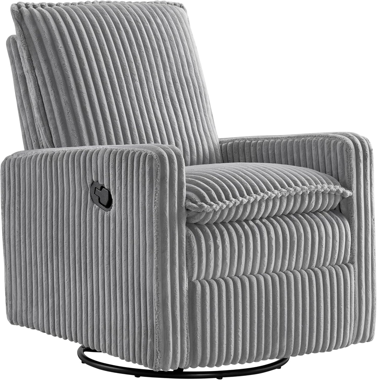 Oxford Baby Uptown Upholstered Glider Recliner Rocking Chair 360° Swivel for Nursery and Living Room - Boucle White