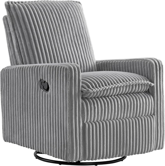 Oxford Baby Uptown Upholstered Glider Recliner Rocking Chair 360° Swivel for Nursery and Living Room - Boucle White