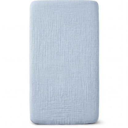 Muslin Bassinet Sheet Compatible with Maxi-COSI Iora & Iora Air Bedside Sleeper - 100% Cotton Rectangular Mattress Pad Cover (33"x20"), Breathable & Soft, Boho (1 Pack Blue)