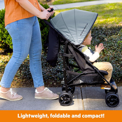 Bright Starts Ford Bronco HighGear Stroller, Lightweight Foldable Stroller with Sport Details, Large Storage Basket, Anti-Shock & Lockable Wheels, Unisex Area 51 Blue/Green