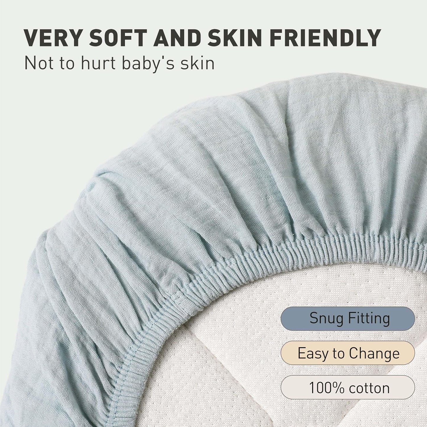 Muslin Bassinet Fitted Sheets 2 Pack, Soft Breathable Cotton Baby Bassinet Mattress Sheet Set, 360° Elastic Snug Fit, Universal for Oval, Rectangle & Hourglass Cradle, Unisex Baby Bedding (Cute Cars)