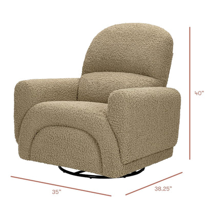 Babyletto Rainbow Recliner and Swivel Glider in Almond Teddy Loop, Greenguard Gold Certified and CertiPUR-US® Certified