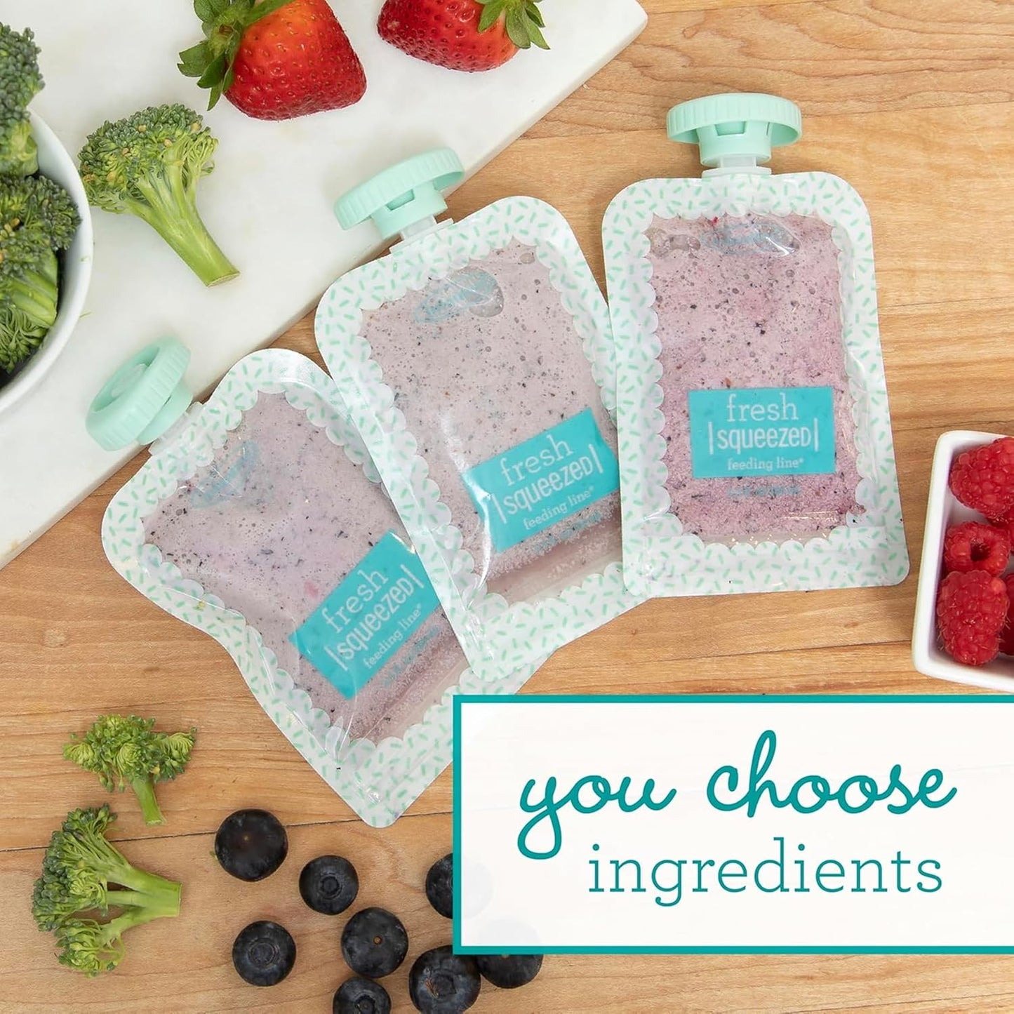 Infantino Squeeze Station, Baby Food Maker & Pouch Filler, Fill 3 Reusable Pouches at Once, Easy to Use, Dishwasher Safe, Homemade Baby Food Prep Essential, Purple