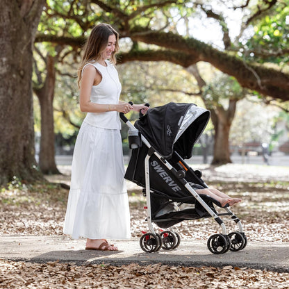 Baby Delight | Swerve Stroller | Lightweight | for Travel & Everyday | Multi-Position Recline | Compact Fold | Extra Storage | Tan
