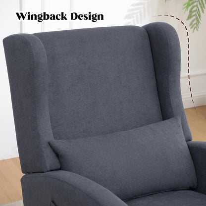 HCHAIRH Rocking Chair Nursery, Nursery Rocking Chairs with Foot Rest, Comfy Fabric Glider Rocker Nursing Chair with High Back for Nursing, Living Room, Bedroom, Beige