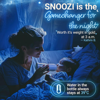 SNOOZI Set of 1 – Baby Night Bottle with Bottle Warmer – Baby Bottle with Integrated Formula Dispenser for Stress-Free Night Feedings (1 Bottle per Night)