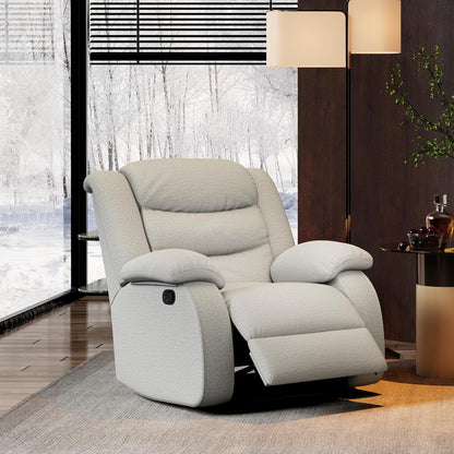 Power Swivel Rocker Recliner,Fabric Glider Recliner Nursery Chair,Small Rocking Chair,Single Reclining Sofa with Lumbar Support,USB&Type-C Ports,Living Room Home Threater Seat, Flint Grey