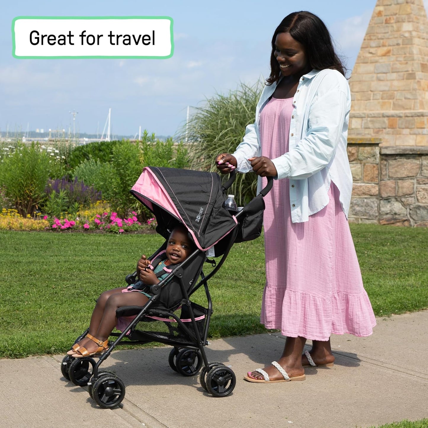 Ingenuity 3D Mini Stroller Rain Cover, Baby Weather Shield for Rain, Wind & Snow, Fits 3D Mini Strollers, Vented Airflow, Clear Visibility, Easy Install & Storage – Clear