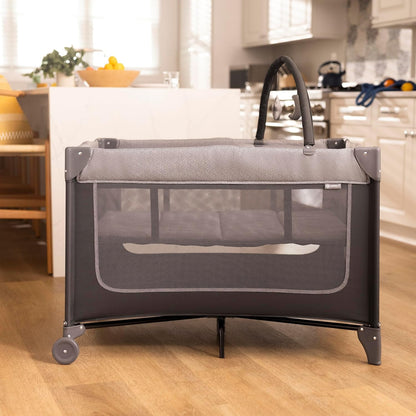 Safety 1st Basic 2-in-1 Play Yard with Bassinet, Gray