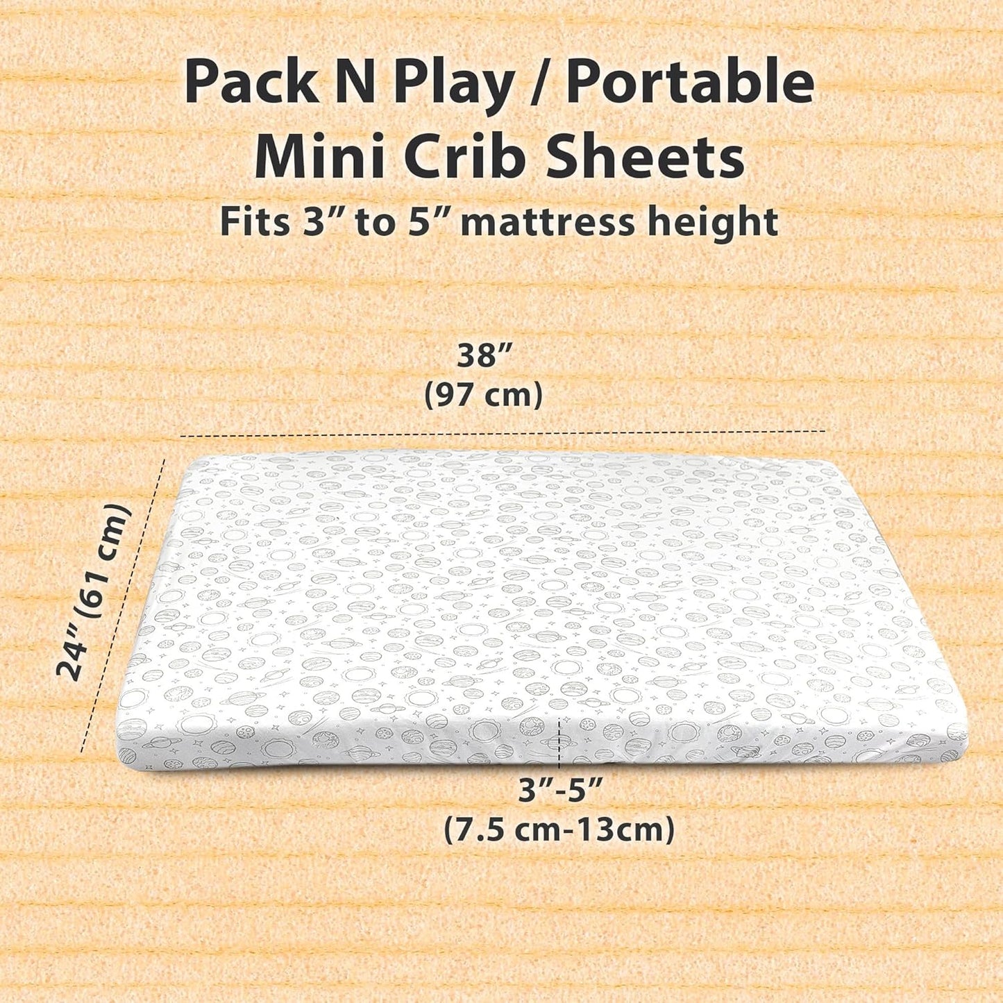 3-Pack Bedside Sleeper Bassinet Sheets | GOTS Certified Organic 100% Muslin Cotton | Ultra Soft & Breathable | 33×20×4” Fitted Sheets | Universal Fit 29–33” x 17–21” Pads
