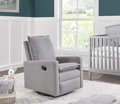 Oxford Baby Uptown Upholstered Glider Recliner Rocking Chair 360° Swivel for Nursery and Living Room - Boucle White