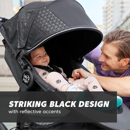 Baby Jogger Summit X3 3-Wheel Jogging Stroller with Hand Brake, Baby Stroller with One-Hand Compact Fold, All-Wheel Suspension for Running, Jogging, and Everyday Outings, Midnight Black