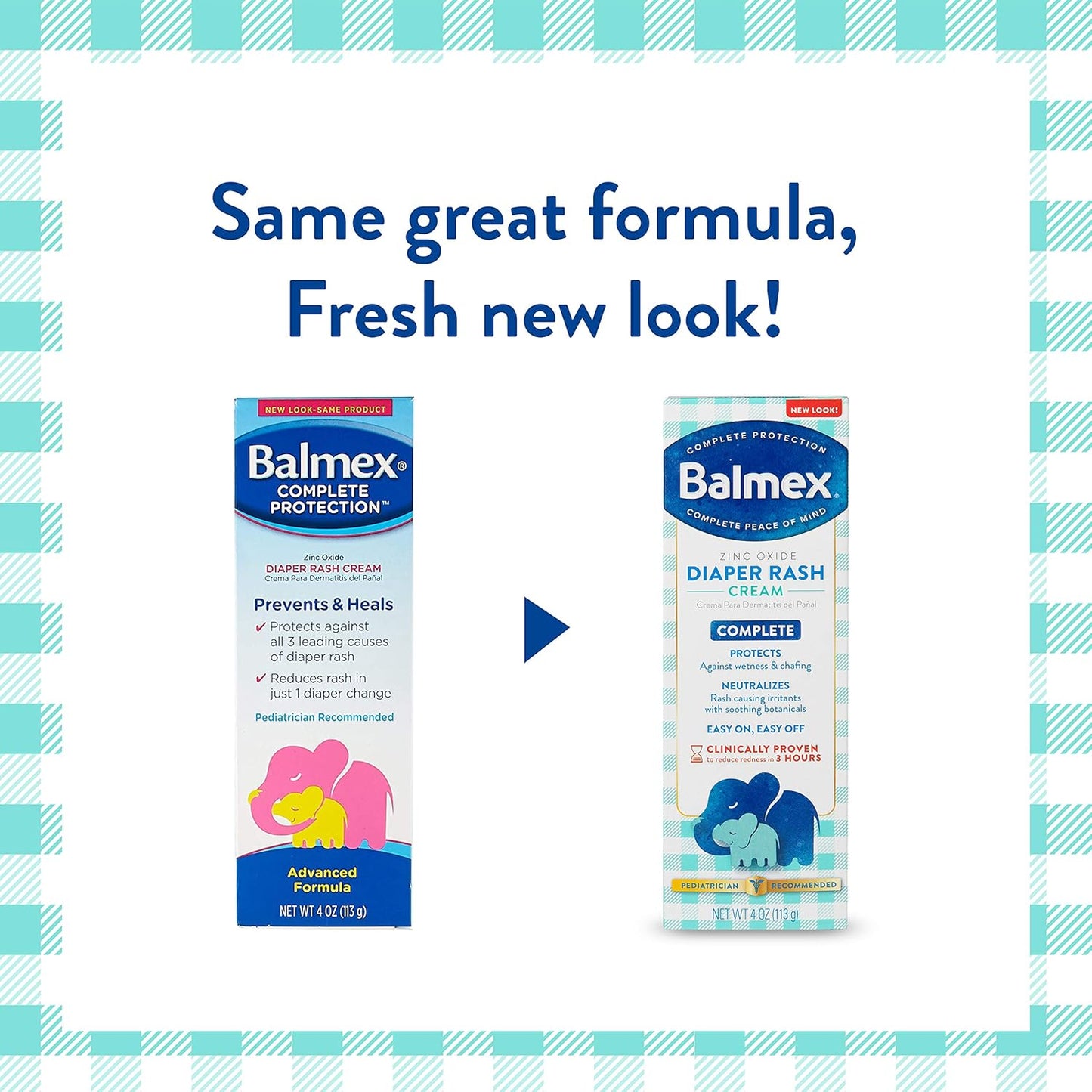 Balmex Complete Protection Baby Diaper Rash Cream with Zinc Oxide + Soothing Botanicals, 4 Ounce