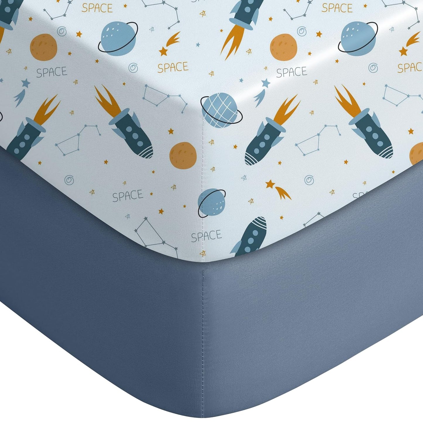 Yoofoss Pack and Play Sheets Fitted, Mini Crib Sheets 2-Pack for Pack N Play Mattress, Stretchy Playard Sheet, Soft and Breathable Green+Giraff