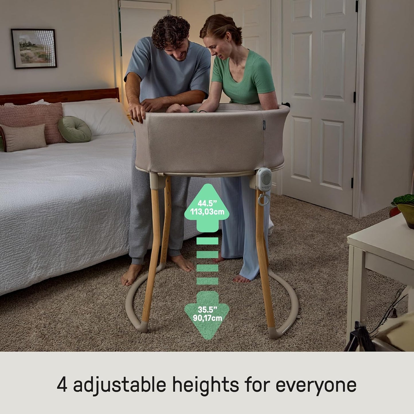 Ingenuity Dream Hero Starlight 3-in-1 Co-Sleeping Bassinet and Crib - Lume (Grey), Unisex, Newborn to 12 Months
