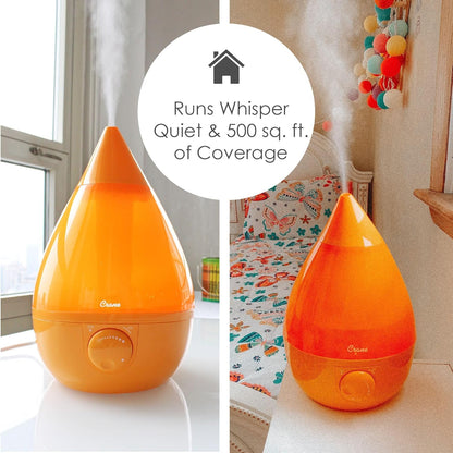 Crane Ultrasonic Cool Mist Humidifier for Bedroom, Baby Nursery, Kids Room, Plants, or Office, Large 1 Gallon Tank, Filter Optional, Clear and White
