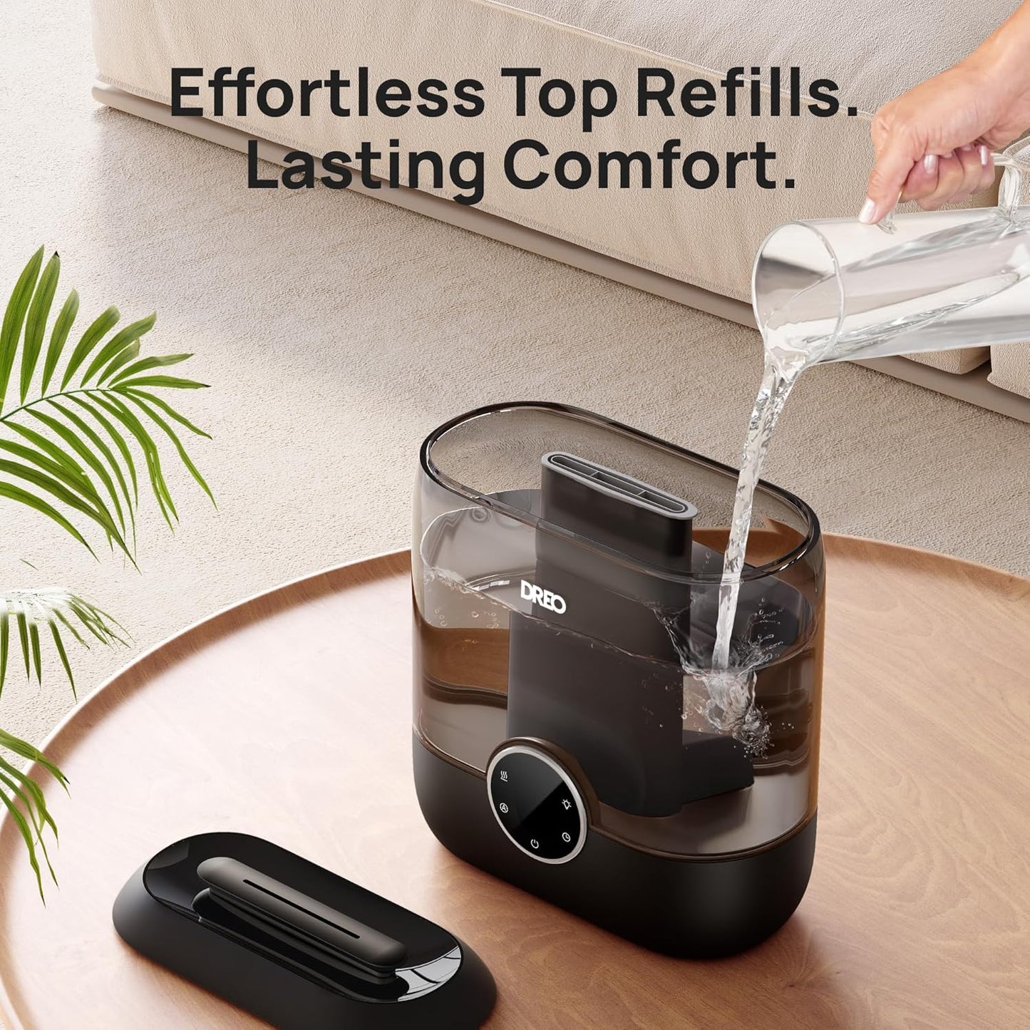 DREO Humidifiers for Bedroom, 6L Easy to Fill & Clean, 60H Runtime for Large room, 28 dB Quiet Cool Mist Air Humidifier for Plant, Baby Nursery, Home, Indoor, Night Light, Precise Humidity Control