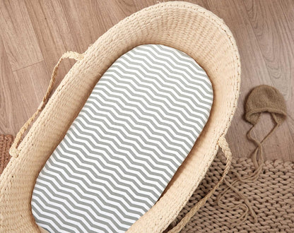3-Pack Bedside Sleeper Bassinet Sheets | GOTS Certified Organic 100% Muslin Cotton | Ultra Soft & Breathable | 33×20×4” Fitted Sheets | Universal Fit 29–33” x 17–21” Pads