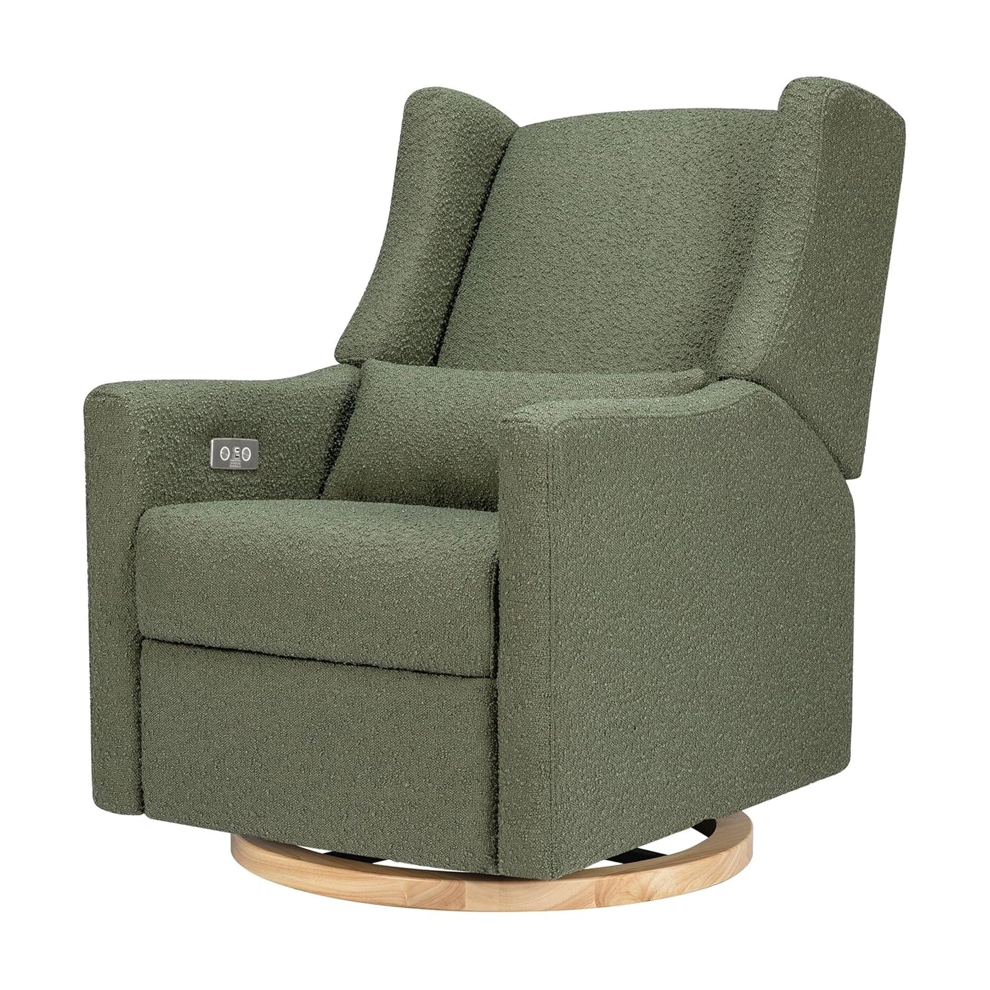 Kiwi Glider Recliner w/Electronic Control and USB | in Almond Teddy Loop w/Light Wood Base, Greenguard Gold Certified