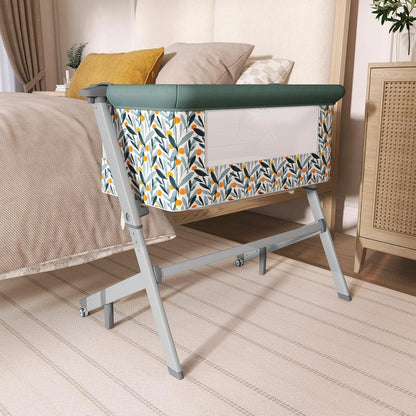 Dream On Me Skylar Bassinet and Bedside Sleeper, Adjustable Heights, Breathable Mesh Sides, Plush Mattress Pad, Wheels with Safety Locks & Tool-Free Assembly, Compact Fold & Travel Bag - Pink
