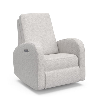 Storkcraft Santa Monica Power Recliner Swivel Glider (Dune Basketweave) – Effortless Electronic Power Recline, USB-A & USB-C Charger