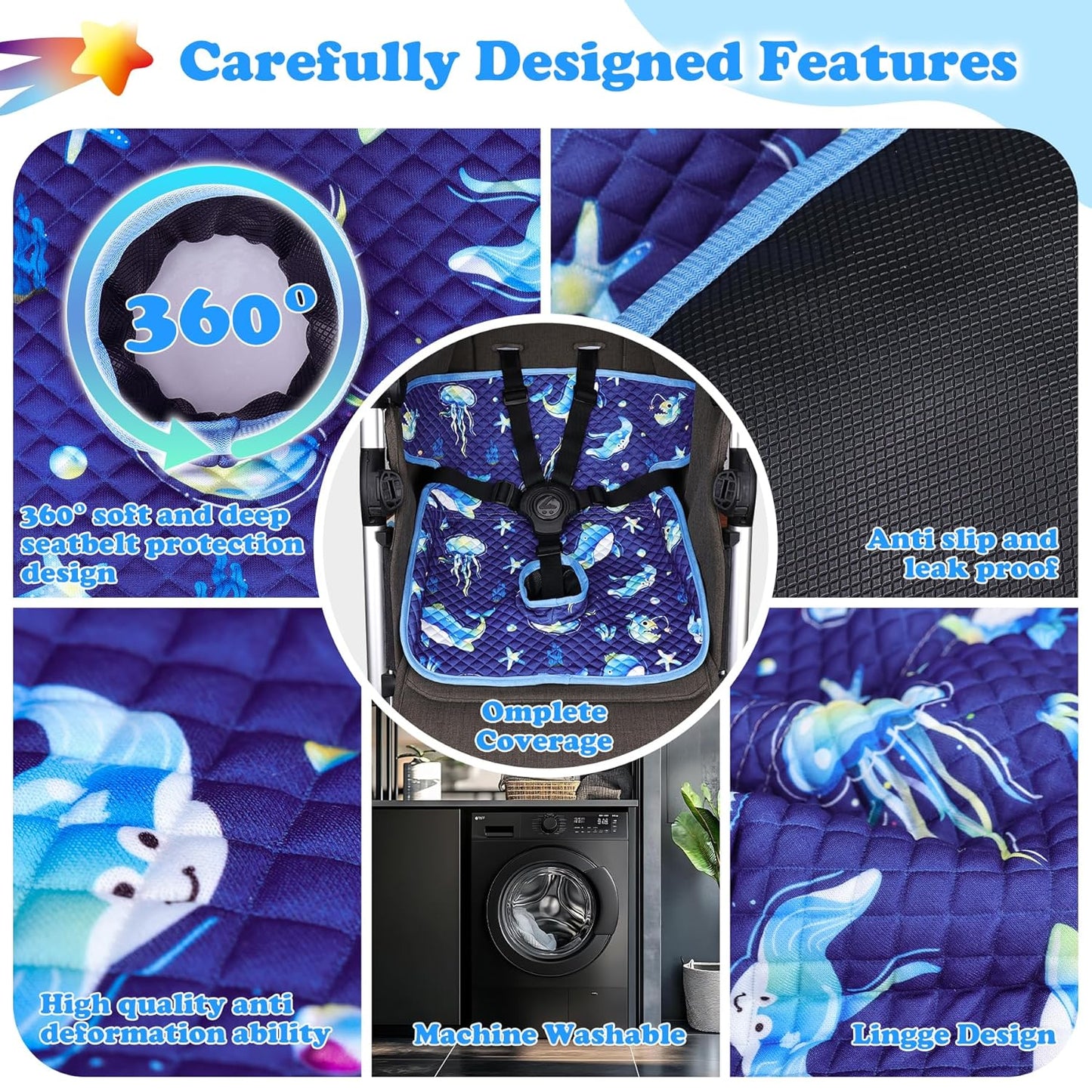 Babenest Car Seat Potty Protector Cover -Waterproof Carseat Training Liner for Baby &Toddler Shower Gift, Dry Piddle Pee Pad with Fun Designs for Strollers & Infant Car Seats (2pcs Pink)