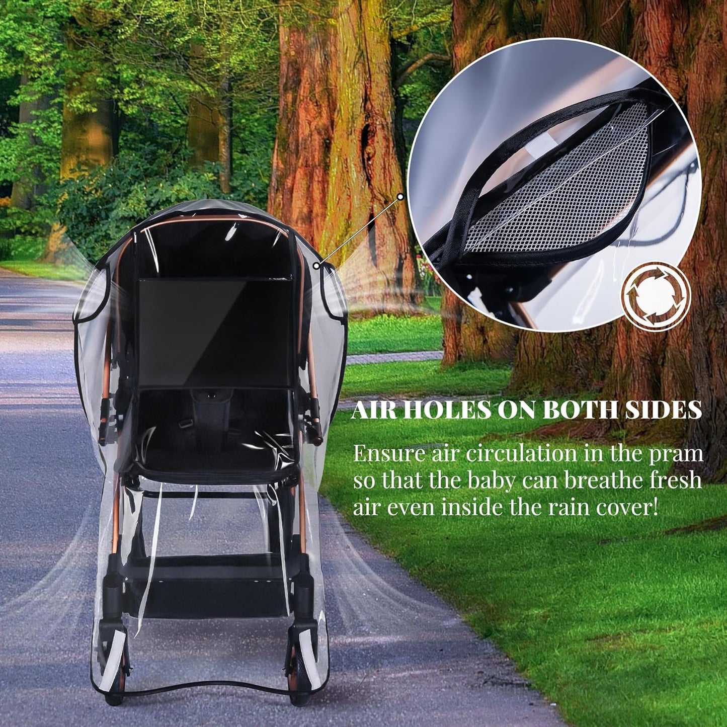 Stroller Rain Cover,Universal Stroller Accessory,Waterproof,Windproof Protection,Protect from Dust Snow,Baby Travel Weather Shield