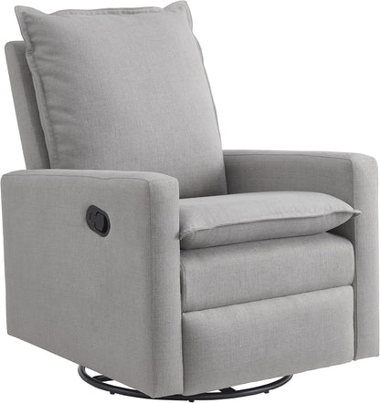 Oxford Baby Uptown Upholstered Glider Recliner Rocking Chair 360° Swivel for Nursery and Living Room - Boucle White