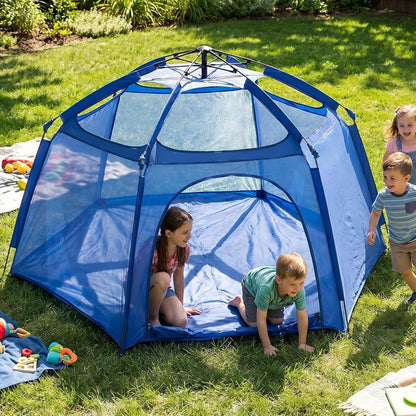 Alvantor® Baby Playpen Pop Up Play Yard 84"x84"x44”Large Mesh Kids Toddler Play Pen Indoor & Outdoor Safe Space Foldable Lightweight Mosquito Playpen Canopy for Infants Toddlers Pets, Navy