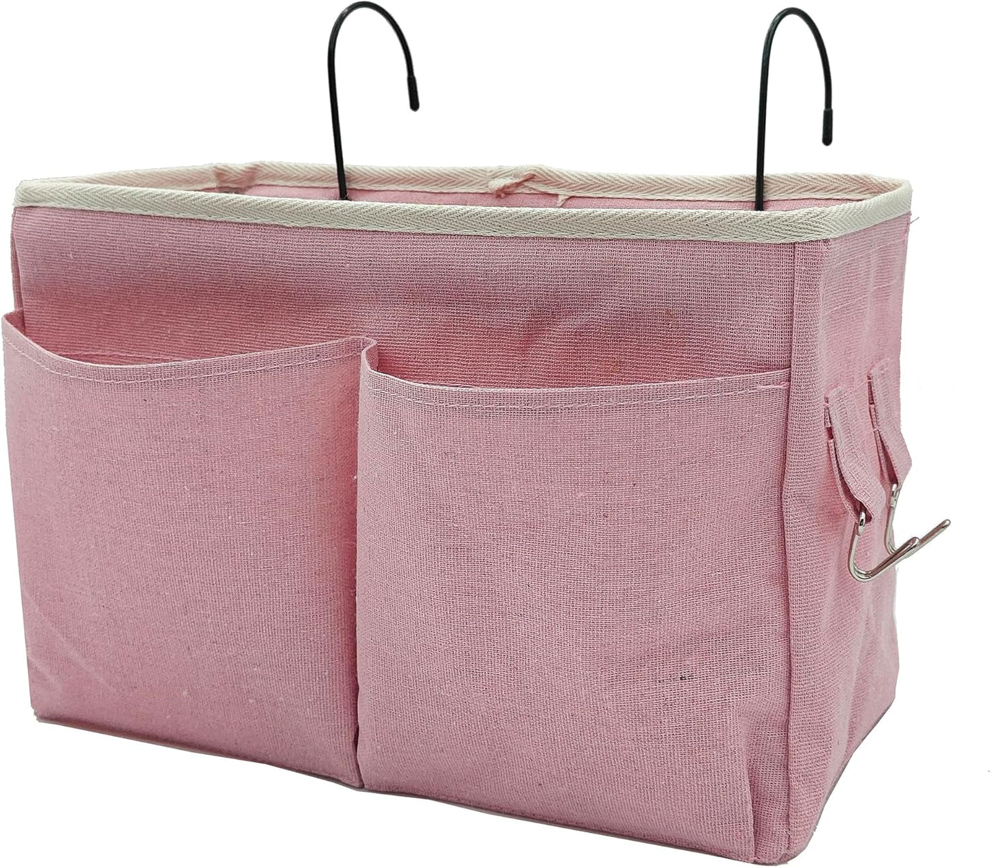 Bedside Caddy Organizer/Bedside Hanging Storage Bag Multi-Function Caddy for Bunk bed Hospital Beds Dorm Bed Rails, Holders Books Glasses Phones Magazine(White)