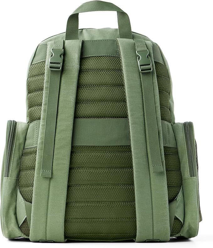 Skip Hop Diaper Bag Backpack with Portable Changing Pad, 9 Total Pockets, Easy-Access Wipes Pocket, Zippered Side Pocket, Luggage Sleeve & Stroller Straps, Fits a 15” Laptop, Luna, Sage