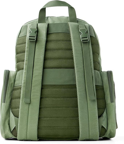 Skip Hop Diaper Bag Backpack with Portable Changing Pad, 9 Total Pockets, Easy-Access Wipes Pocket, Zippered Side Pocket, Luggage Sleeve & Stroller Straps, Fits a 15” Laptop, Luna, Sage