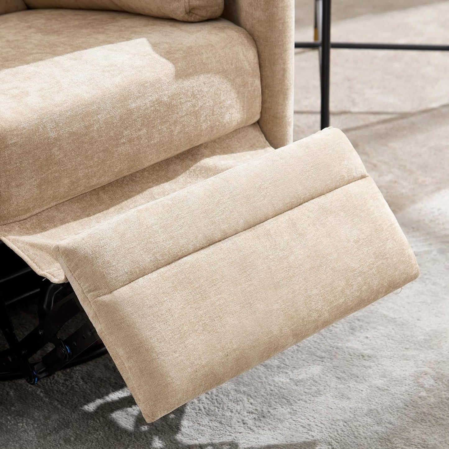 Power Recliner,Nursery Swivel Glider Rocking Chair with USB Port,Upholstered Adult Electric Recliner Rocking Chair with 2 Pillows for Living Room Bedroom (Beige Corduroy, Power-Driven)