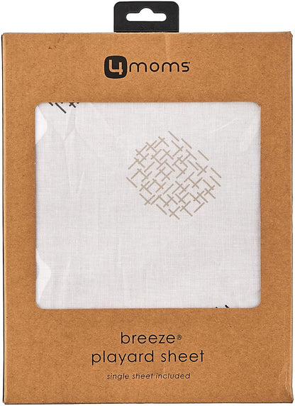 4moms Breeze Playard Sheets, Machine Washable, Soft, Plush, Waterproof Fabric, Grey Beads