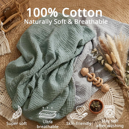 Muslin Bassinet Sheet Compatible with Maxi-COSI Iora & Iora Air Bedside Sleeper - 100% Cotton Rectangular Mattress Pad Cover (33"x20"), Breathable & Soft, Boho (1 Pack Blue)