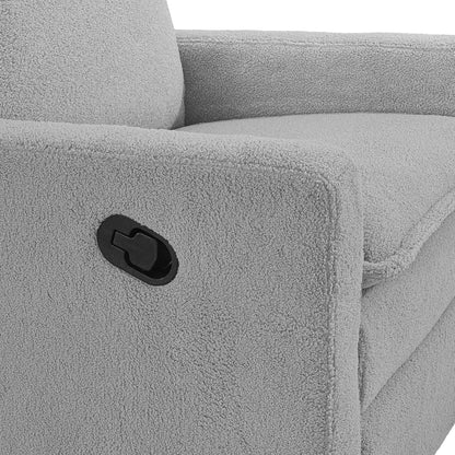 Oxford Baby Uptown Upholstered Glider Recliner Rocking Chair 360° Swivel for Nursery and Living Room - Boucle White