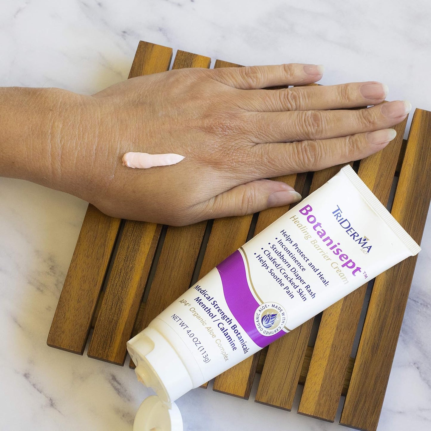 TriDerma Botanisept™ Barrier Cream - AP4 Aloe Vera Gel, Zinc, Calamine for Incontinence, Diaper Rash, Postpartum Essentials, Chafing Cream - FSA Eligible - Skin Relief & Moisture Barrier - 4oz 2 Pack