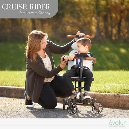 Evolur Cruise Rider Stroller with Canopy, Lightweight Umbrella Stroller with Compact Fold, Easy to Carry Travel Stroller - Cognac