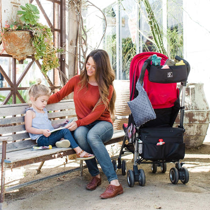 J.L. Childress Cargo 'N Drinks Parent Tray - Universal Stroller Organizer - Stroller Accessory with Insulated Cup Holders and Cell Phone Pocket - for Umbrella Strollers, Doona, Graco and More - Black