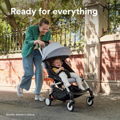 Stokke YOYO3 Stroller from 6 Months - Includes Black Frame, Seat Cushion & Canopy - Folds in & Out in a Flash - Light & Compact - Carry-On Compatible